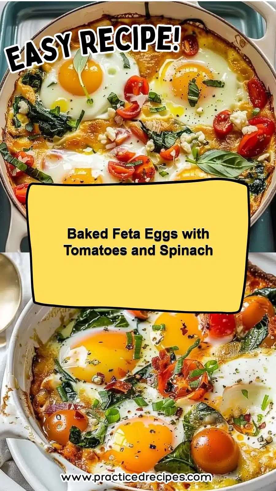 Baked Feta Eggs with Tomatoes and Spinach 5 Baked Feta Eggs with Tomatoes and Spinach