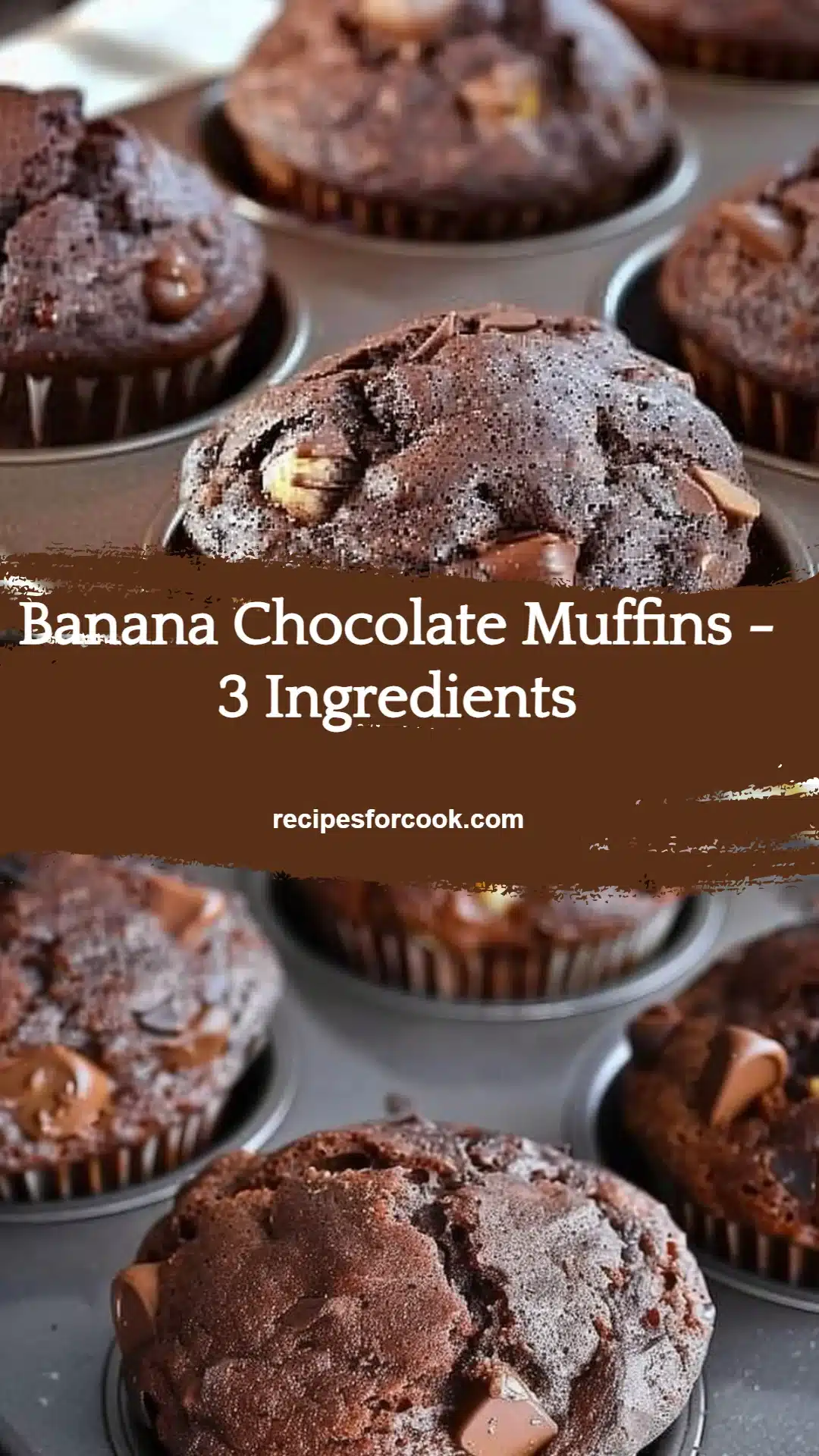 Banana Chocolate Muffins - 3 Ingredients 5 Banana Chocolate Muffins - 3 Ingredients