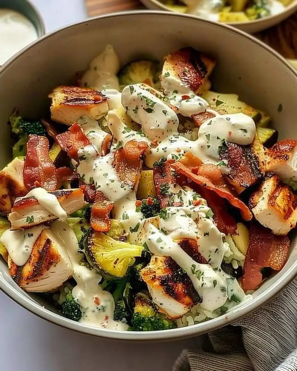 Chicken Bacon Ranch Keto Bowls 4 Chicken Bacon Ranch Keto Bowls
