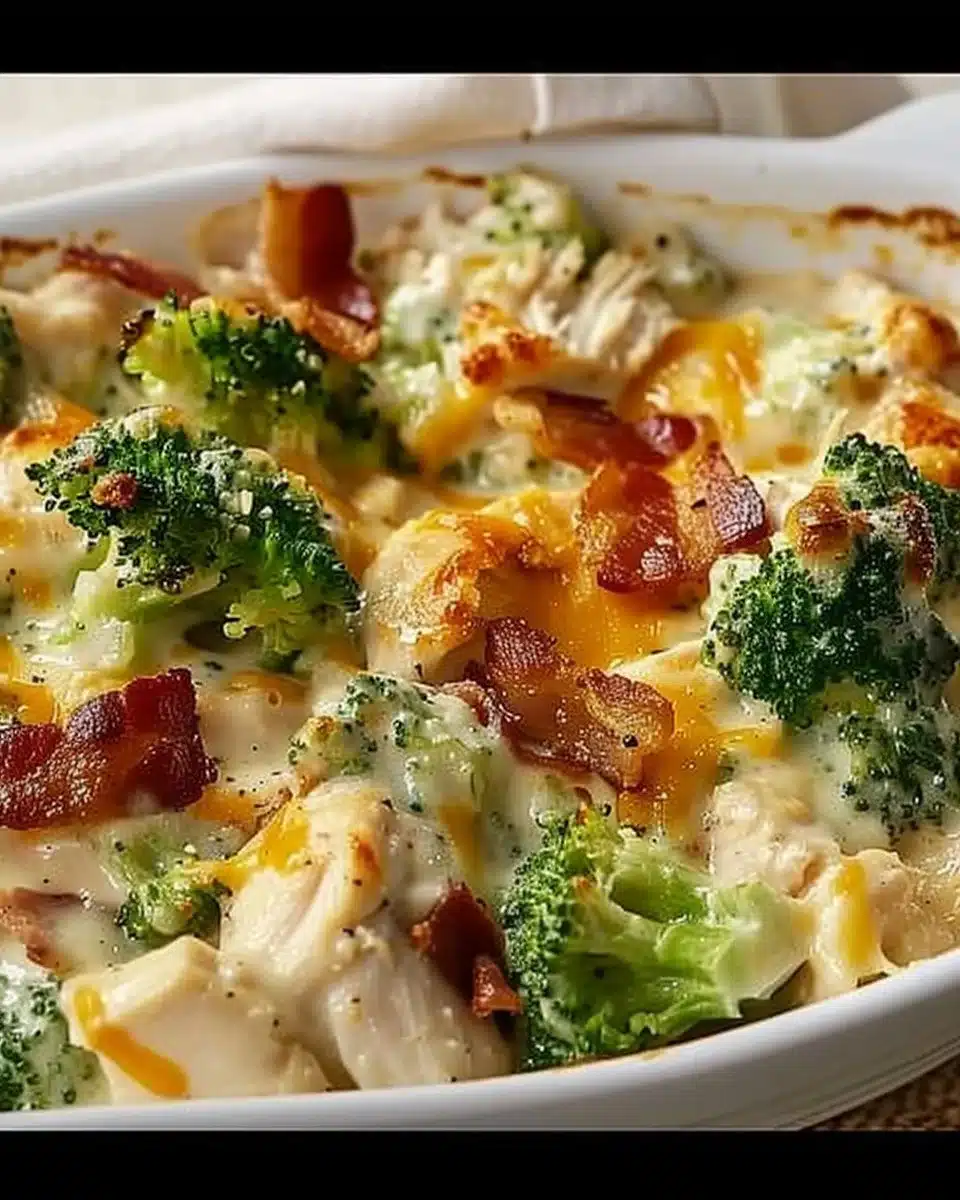 Creamy Low Carb Chicken Casserole with Broccoli and Bacon 6 Creamy Low Carb Chicken Casserole with Broccoli and Bacon