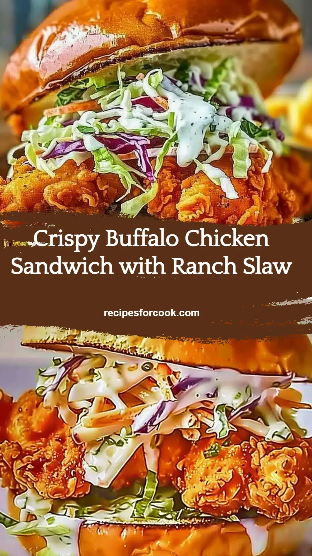 Crispy Buffalo Chicken Sandwich with Ranch Slaw 5 Crispy Buffalo Chicken Sandwich with Ranch Slaw