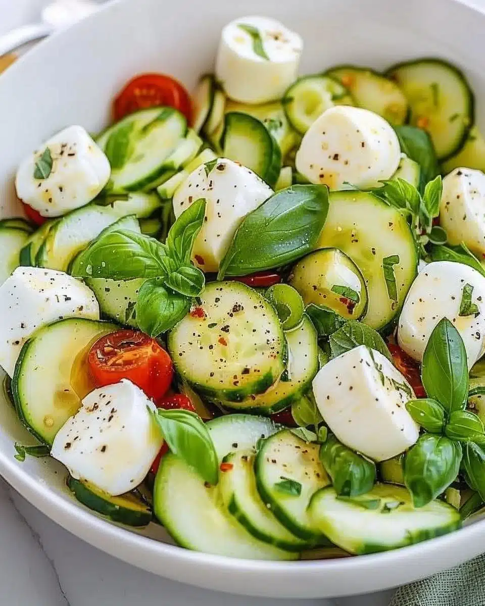 Cucumber Mozzarella Salad 3 Cucumber Mozzarella Salad