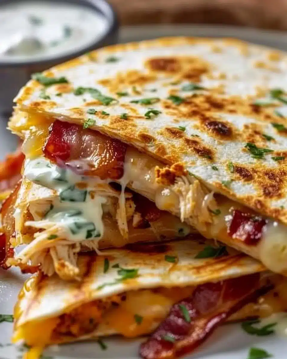 Easy Chicken Bacon Ranch Quesadilla 6 Easy Chicken Bacon Ranch Quesadilla