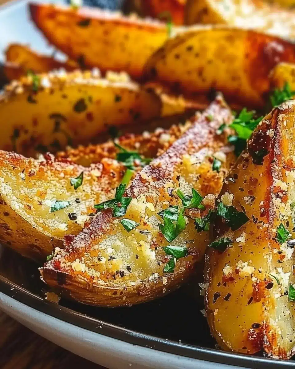 Garlic Parmesan Potato Wedges 6 Garlic Parmesan Potato Wedges