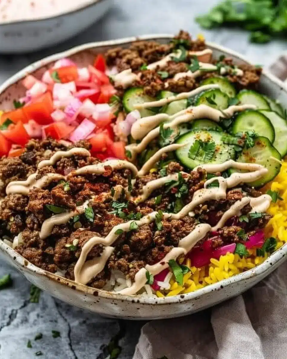Ground Beef Shawarma Bowls 6 Ground Beef Shawarma Bowls