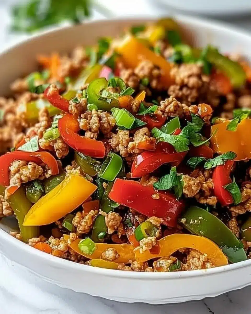 Ground Turkey and Bell Pepper Stir-Fry 6 Ground Turkey and Bell Pepper Stir-Fry