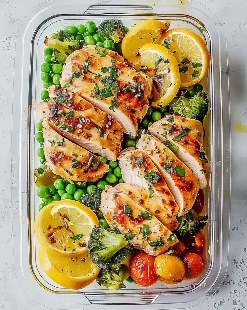 Healthy Lemon Garlic Chicken Meal Prep Bowls