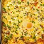 High Protein Egg Casserole 8 High protein egg casserole baked with vegetables and cheese