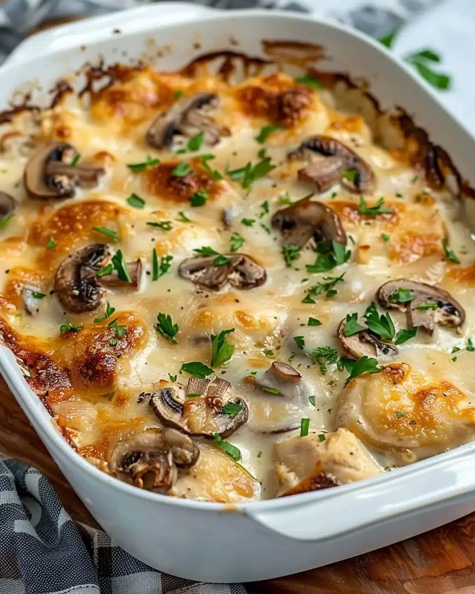 Keto Garlic Mushroom Chicken Casserole 6 Keto Garlic Mushroom Chicken Casserole