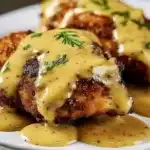 Pretzel Chicken with Mustard-Cheddar Sauce 30 Delicious Pretzel Chicken served with mustard-cheddar sauce