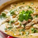 Simple Keto White Chicken Chili 10 Bowl of Simple Keto White Chicken Chili with toppings