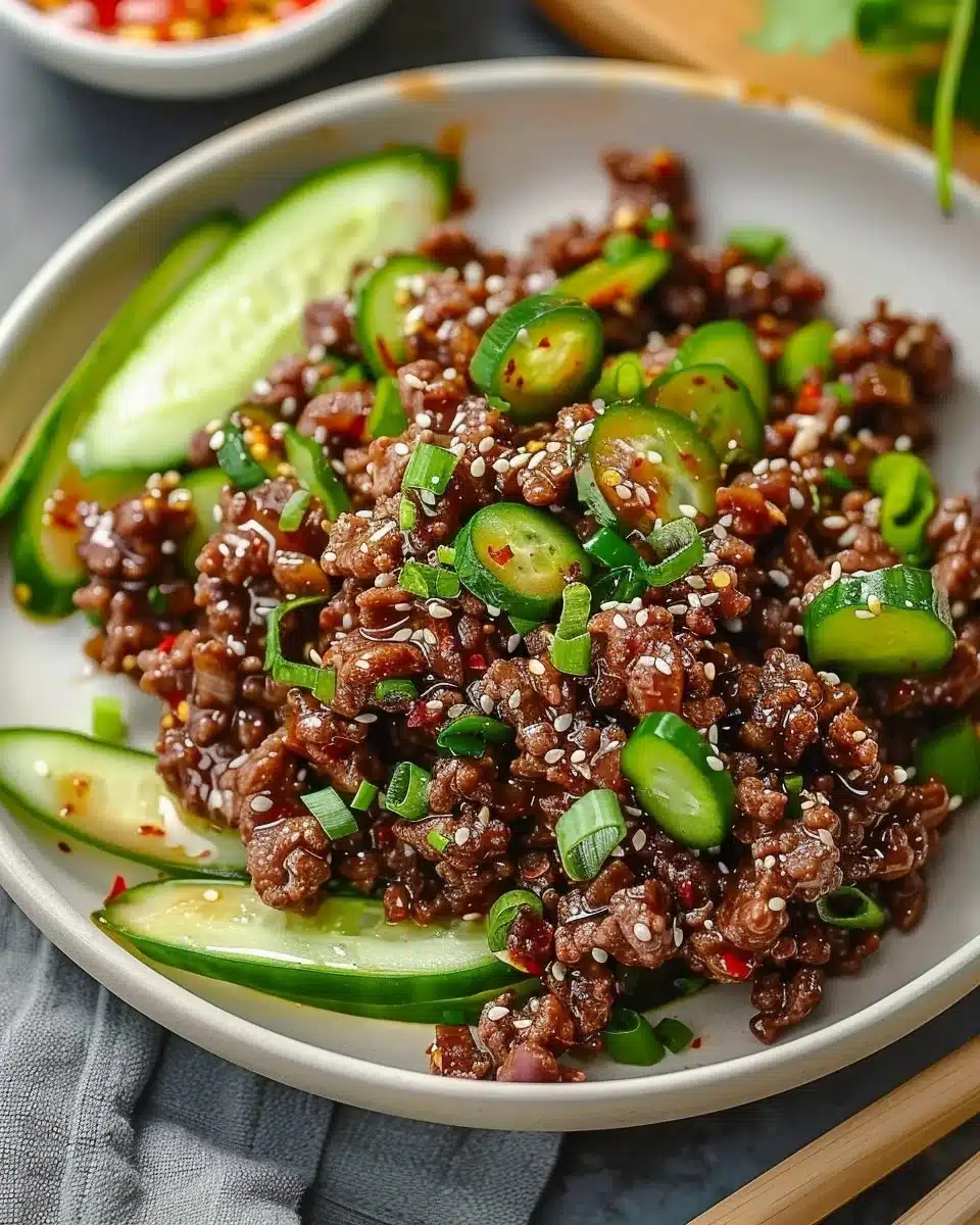 Spicy Keto Korean Ground Beef with Cucumber Salad 3 Spicy Keto Korean Ground Beef with Cucumber Salad