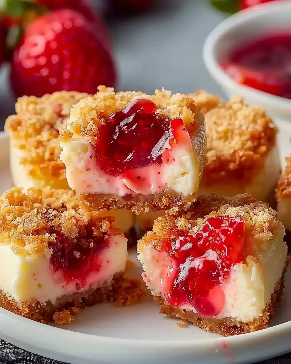 Strawberry Crunch Cheesecake Bites 6 Strawberry Crunch Cheesecake Bites