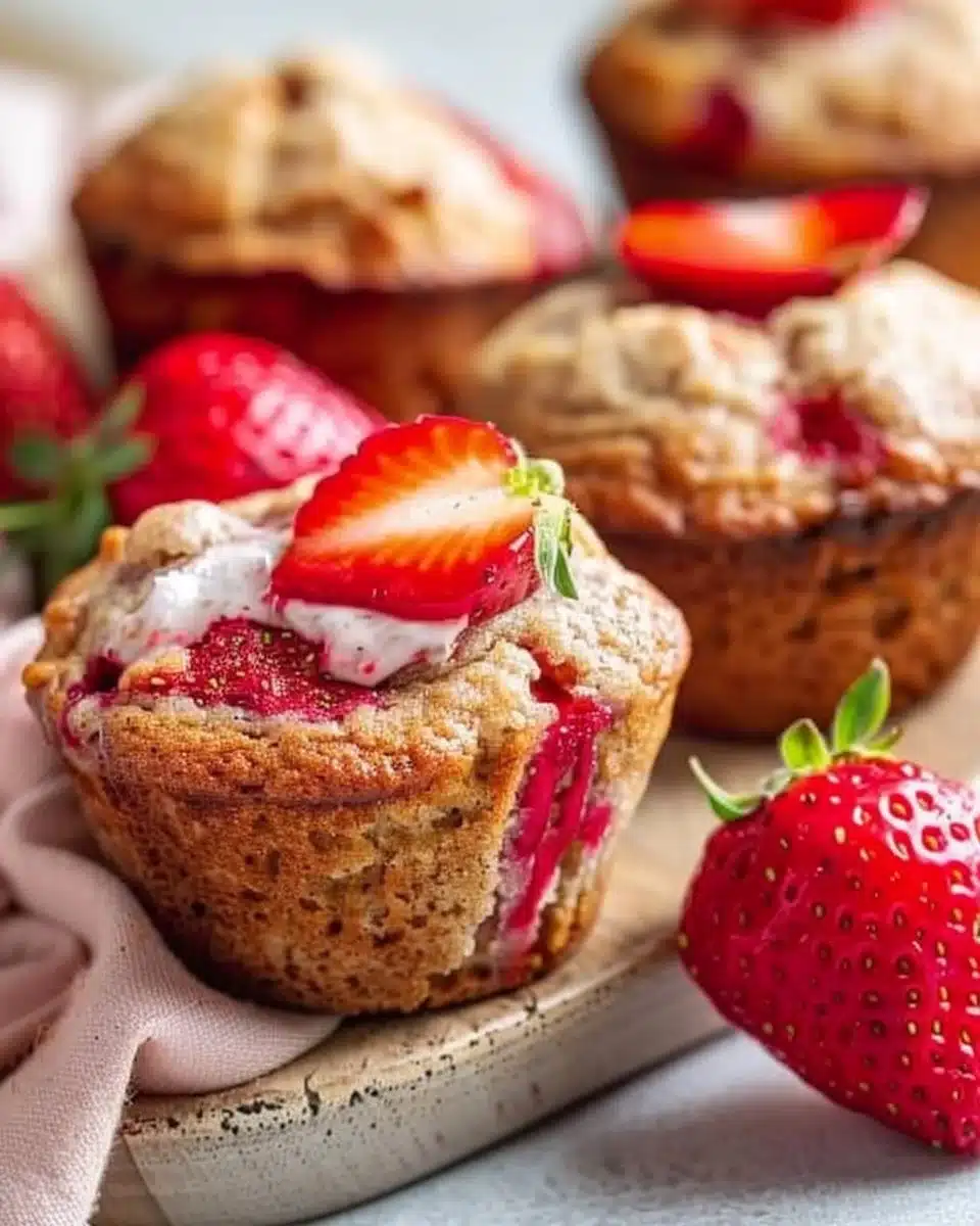 Strawberry Protein Muffins 6 Strawberry Protein Muffins