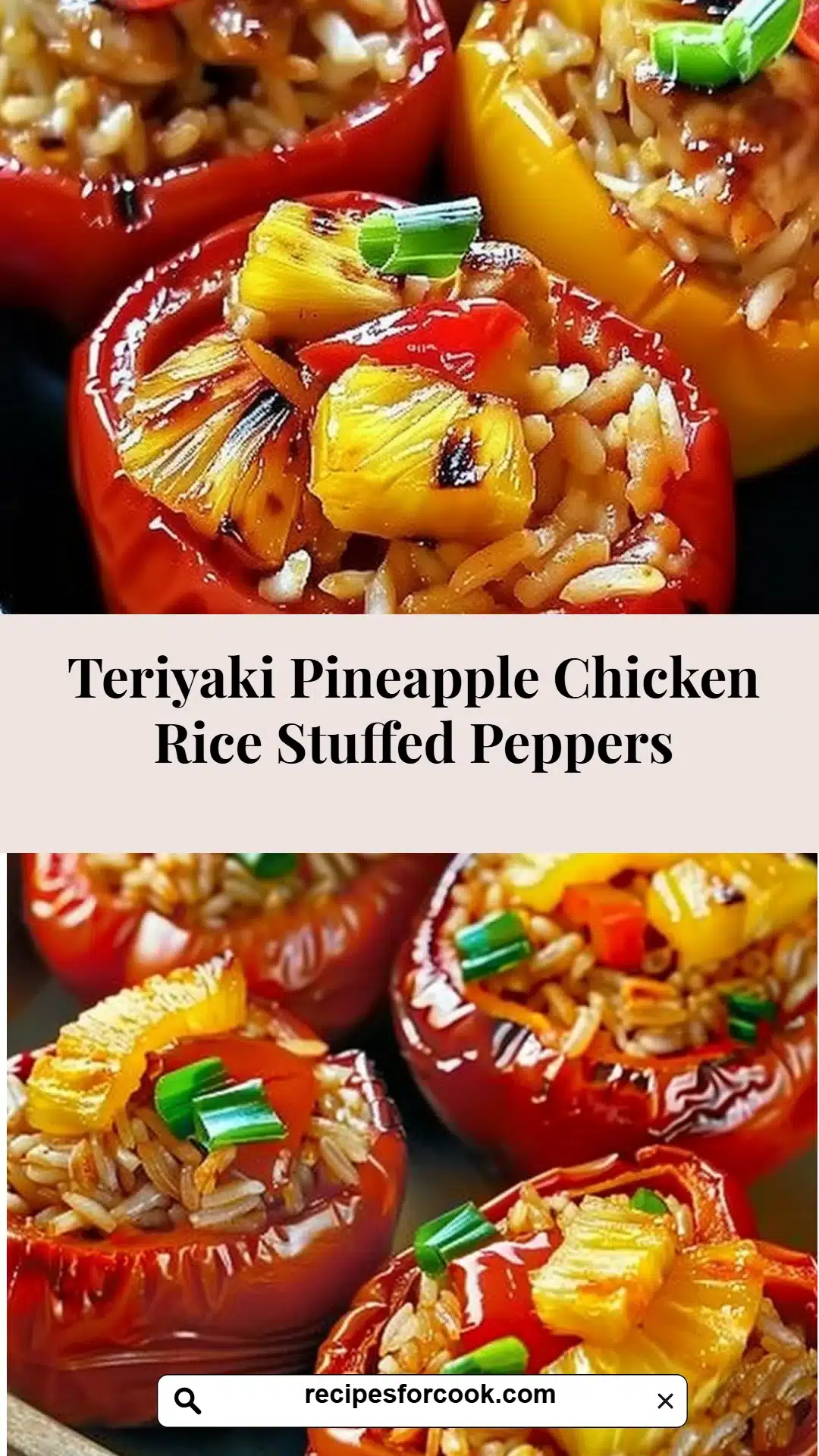Teriyaki Pineapple Chicken Rice Stuffed Peppers 5 Teriyaki Pineapple Chicken Rice Stuffed Peppers