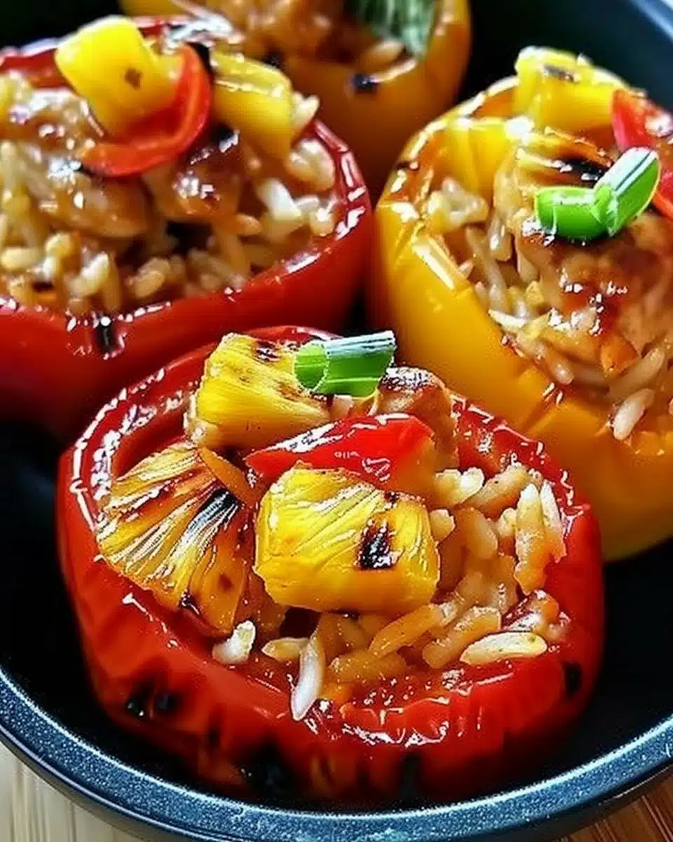 Teriyaki Pineapple Chicken Rice Stuffed Peppers 6 Teriyaki Pineapple Chicken Rice Stuffed Peppers
