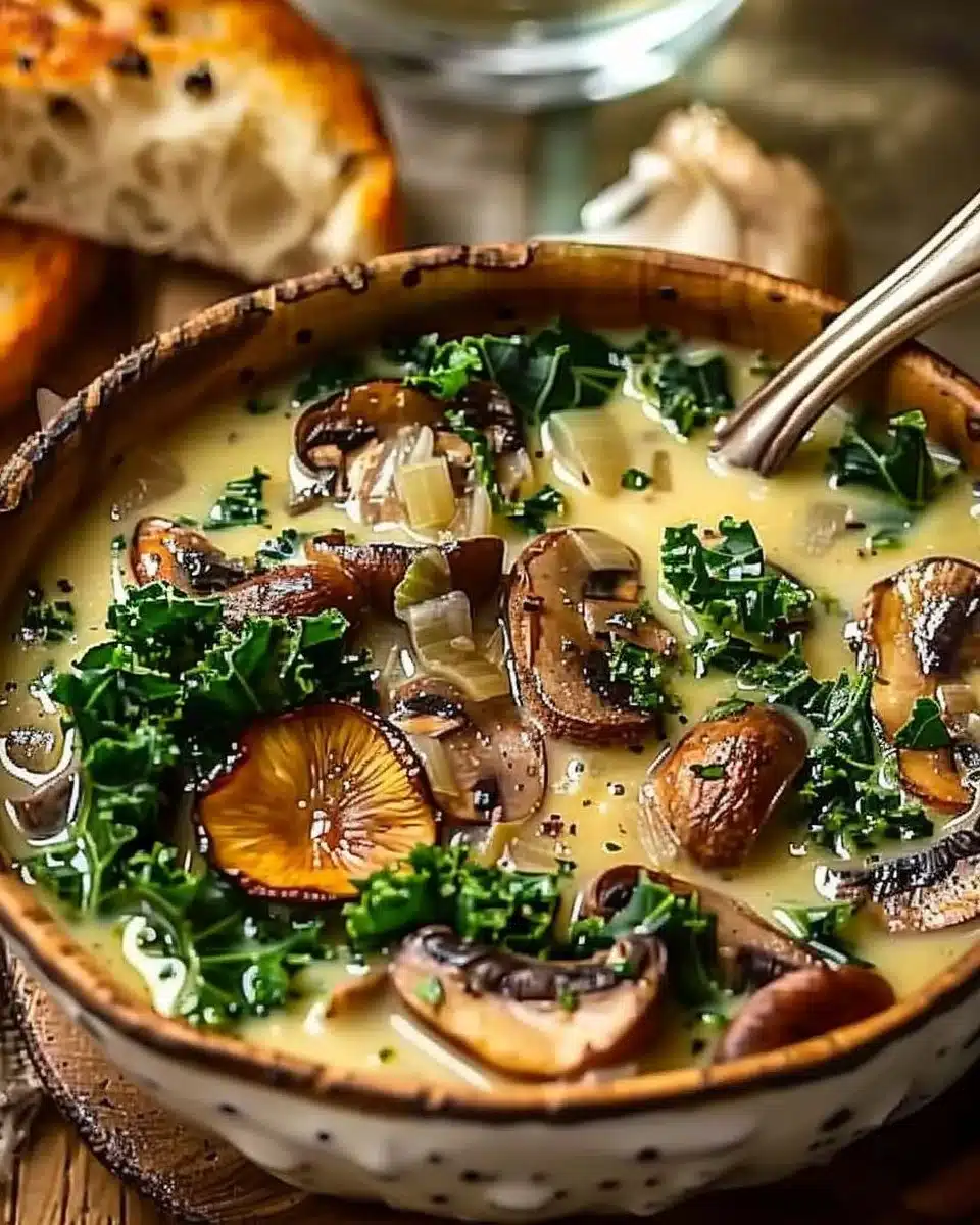 Wild Mushroom, Caramelized Onion, and Kale Soup 6 Wild Mushroom, Caramelized Onion, and Kale Soup