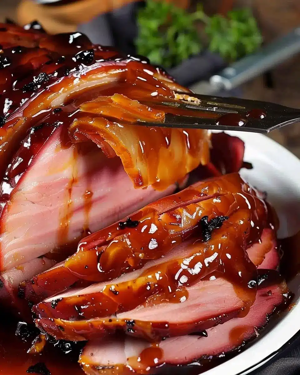 Tagbaked Ham With Brown Sugar Mustard Glaze