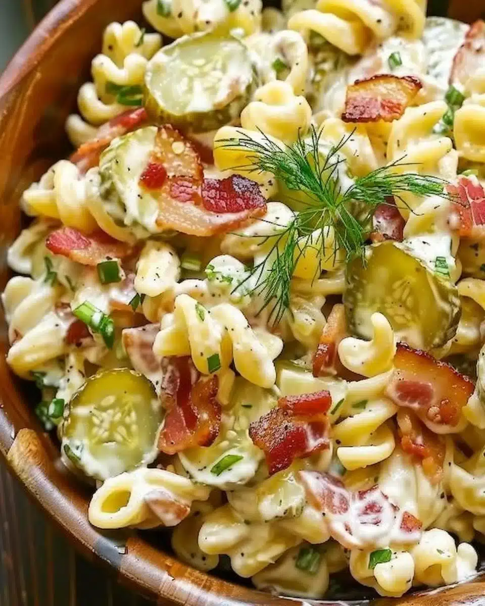Dill Pickle Bacon Pasta Salad 6 Dill Pickle Bacon Pasta Salad