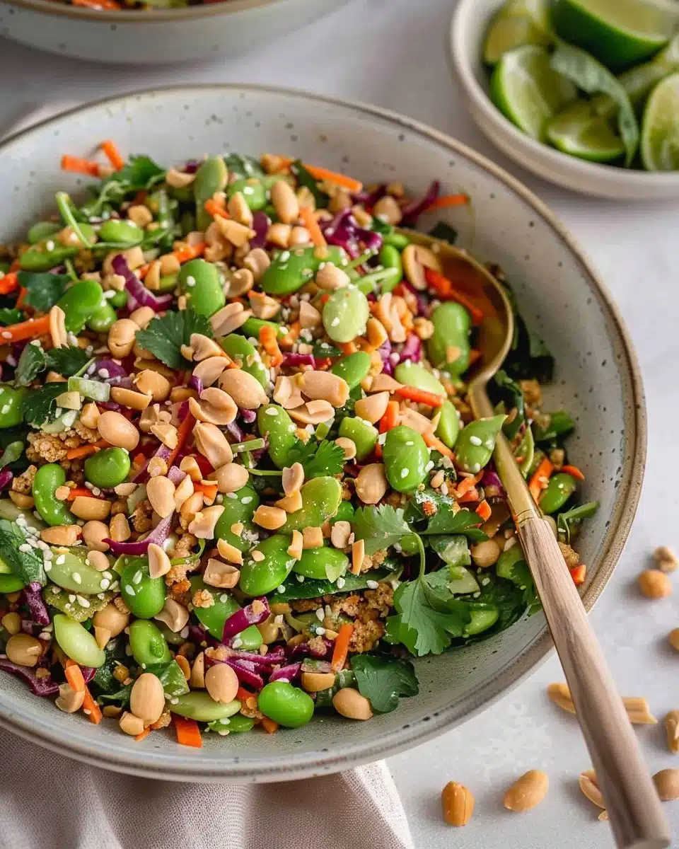 Edamame Crunch Salad with Peanut Dressing 6 Edamame Crunch Salad with Peanut Dressing