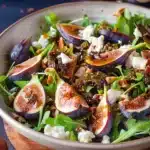 Fig and Goat Cheese Salad 11 Fresh Fig and Goat Cheese Salad with greens, figs, and creamy goat cheese