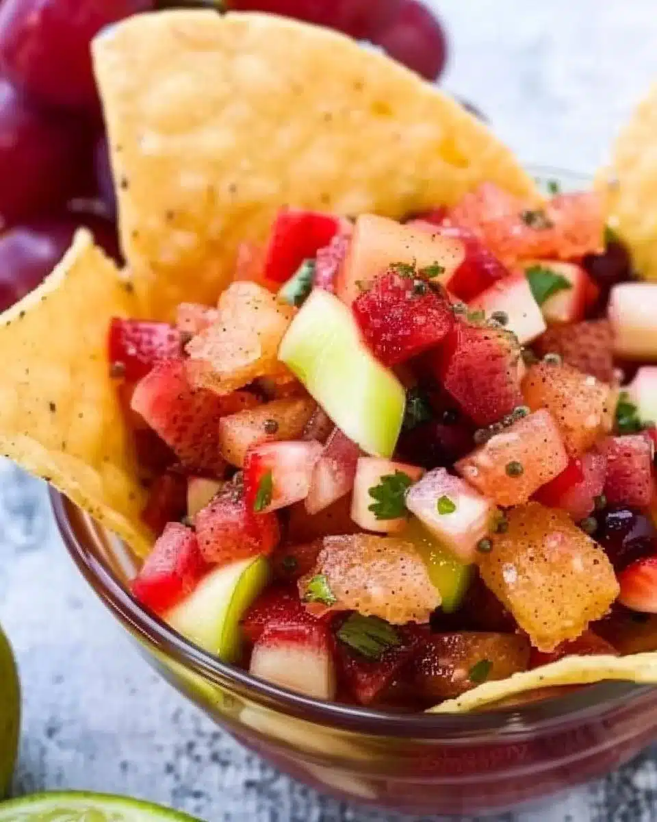 Fruit Salsa with Cinnamon Sugar Tortilla Chips 6 Fruit Salsa with Cinnamon Sugar Tortilla Chips