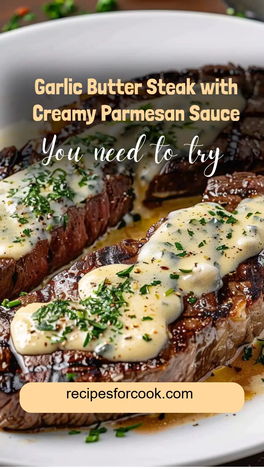 Garlic Butter Steak with Creamy Parmesan Sauce 5 Garlic Butter Steak with Creamy Parmesan Sauce