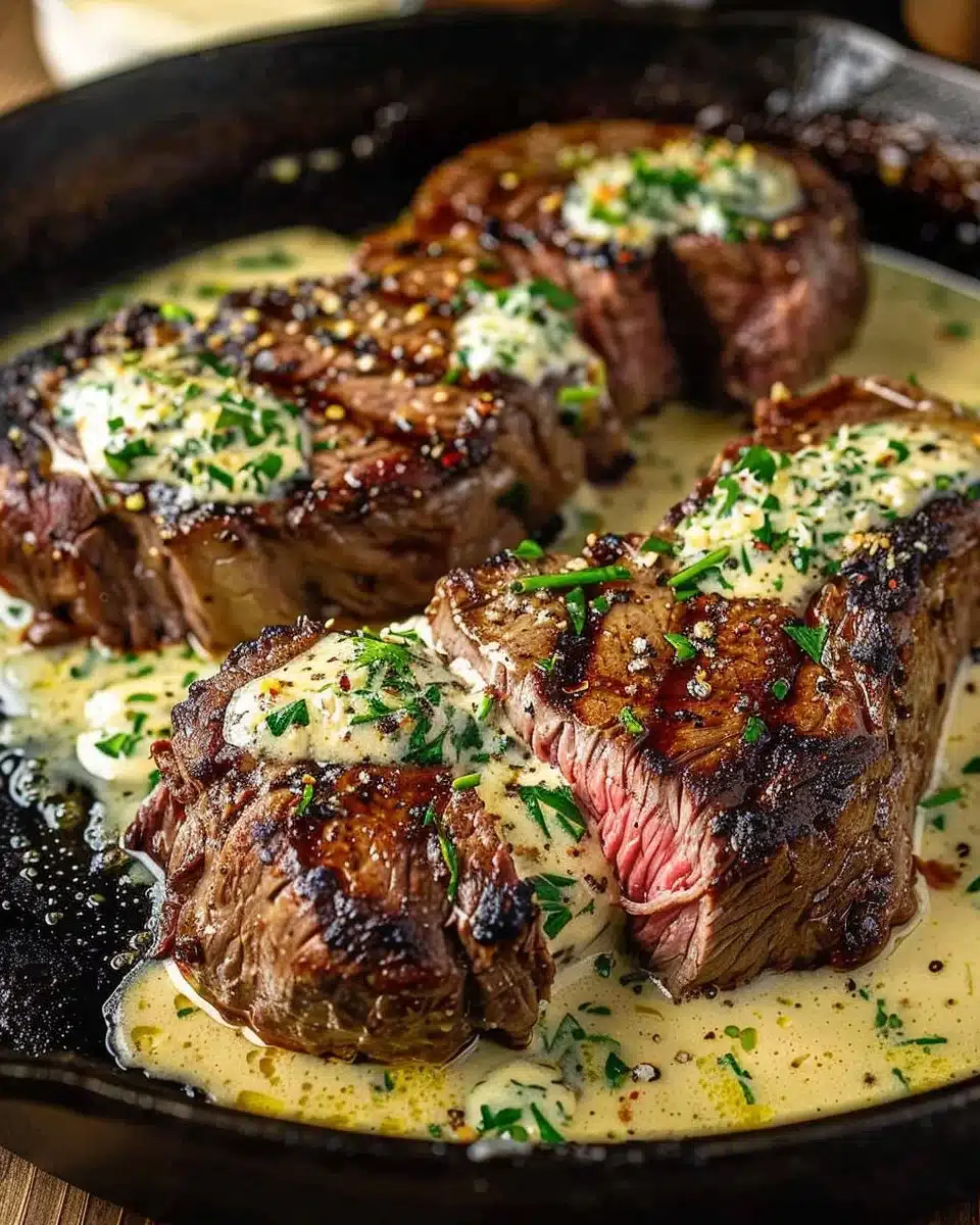 Garlic Butter Steak with Creamy Parmesan Sauce 6 Garlic Butter Steak With Parmesan Cream Sauce