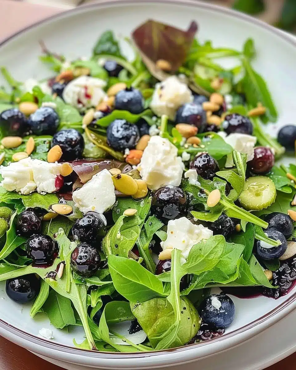 Goat Cheese Salad with Blueberries & Spring Mix 6 Goat Cheese Salad with Blueberries & Spring Mix