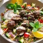 Mediterranean Salad Bowls with Lebanese Meatballs 11 Mediterranean salad bowls with Lebanese meatballs and fresh vegetables