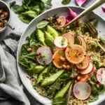 Spicy Radish Summer Quinoa Salad 8 Spicy Radish Summer Quinoa Salad with vibrant ingredients in a bowl