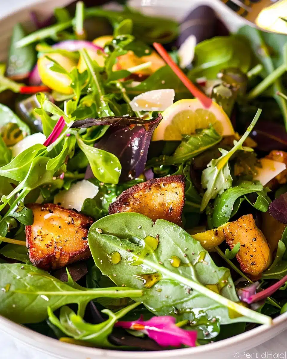 Spring Mix Salad with Honey Lemon Vinaigrette 6 Spring Mix Salad with Honey Lemon Vinaigrette