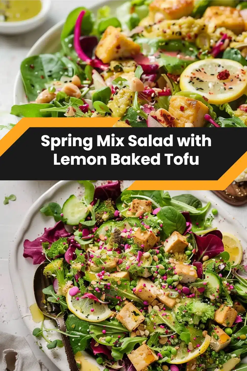 Spring Mix Salad with Lemon Baked Tofu 5 Spring Mix Salad with Lemon Baked Tofu