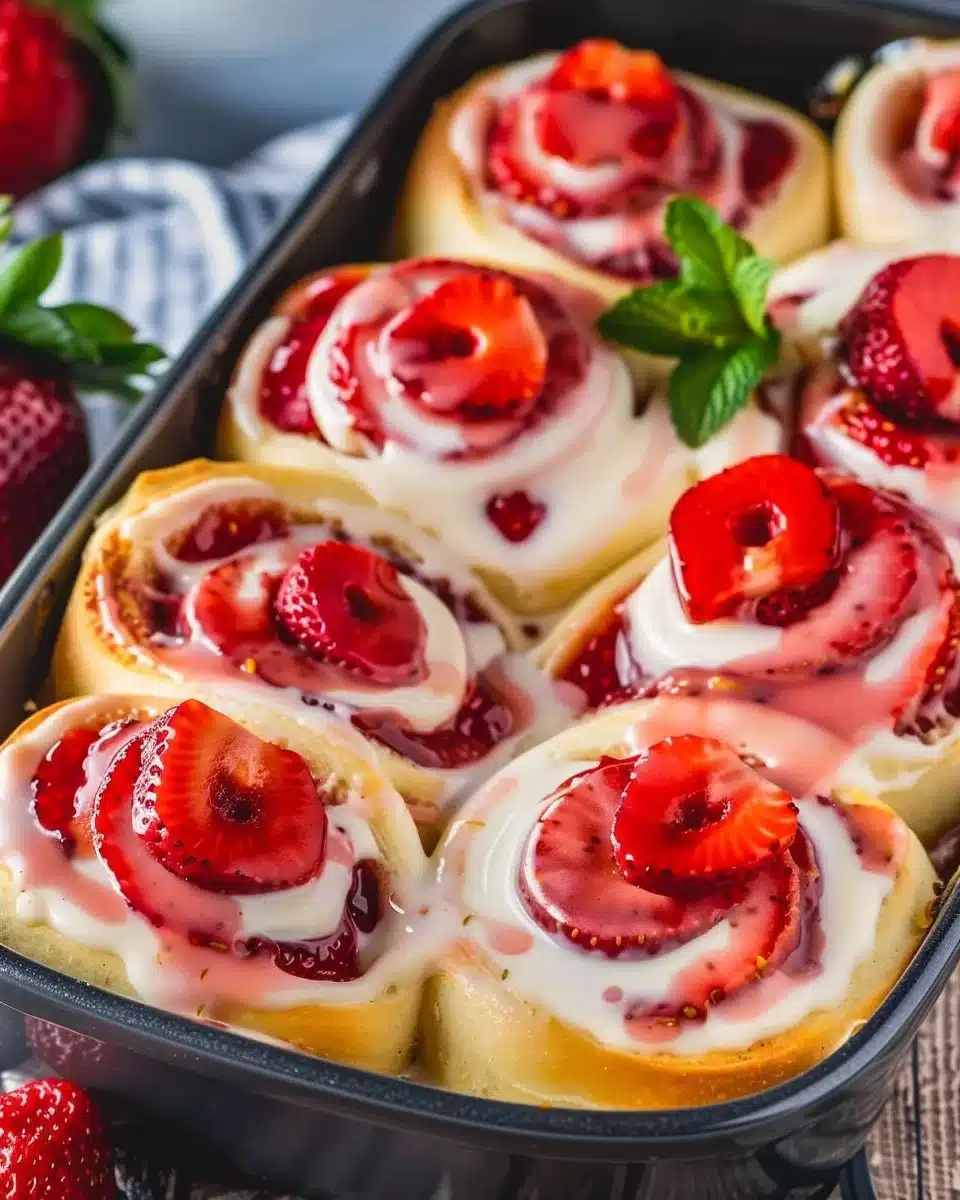 Strawberry Cheesecake Cinnabon Rolls 6 Strawberry Cheesecake Cinnabon Rolls Recipe