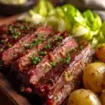 Tender Instant Pot Corned Beef with Cabbage and Potatoes 12 Tender Instant Pot Corned Beef served with cabbage and potatoes