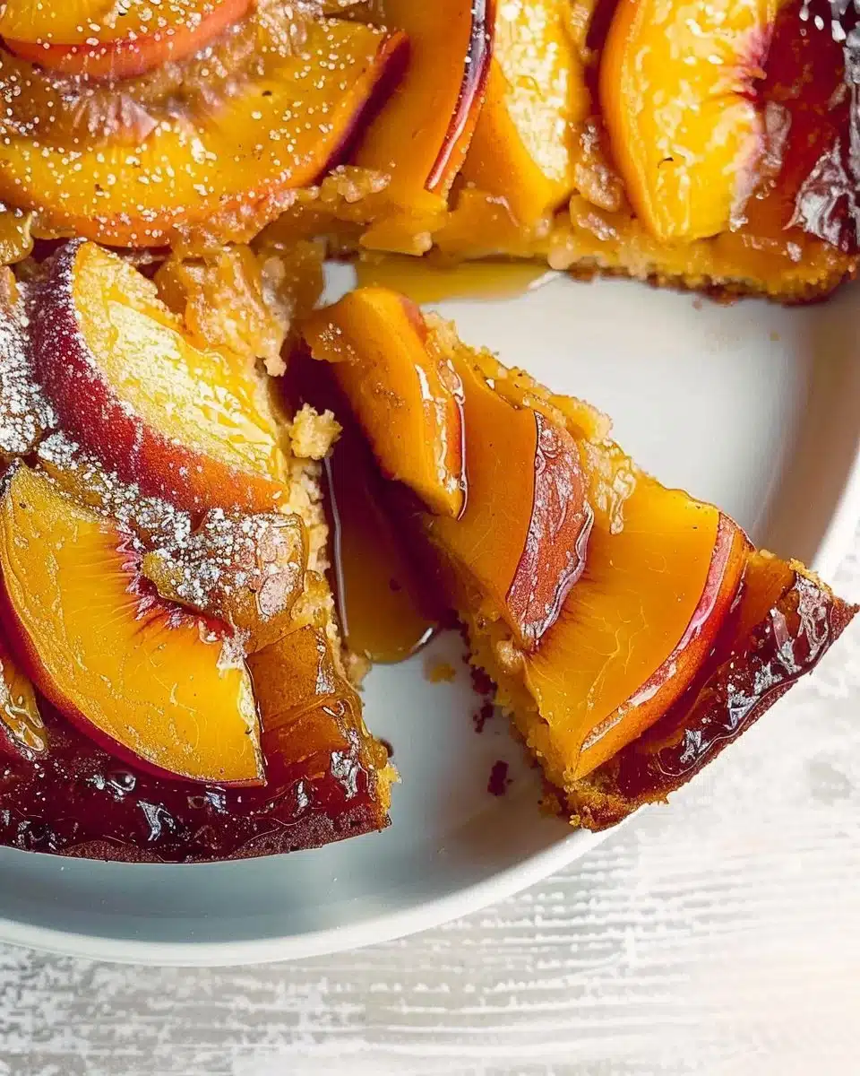Browned Butter Peach Upside Down Cake 6 Browned Butter Peach Upside Down Cake