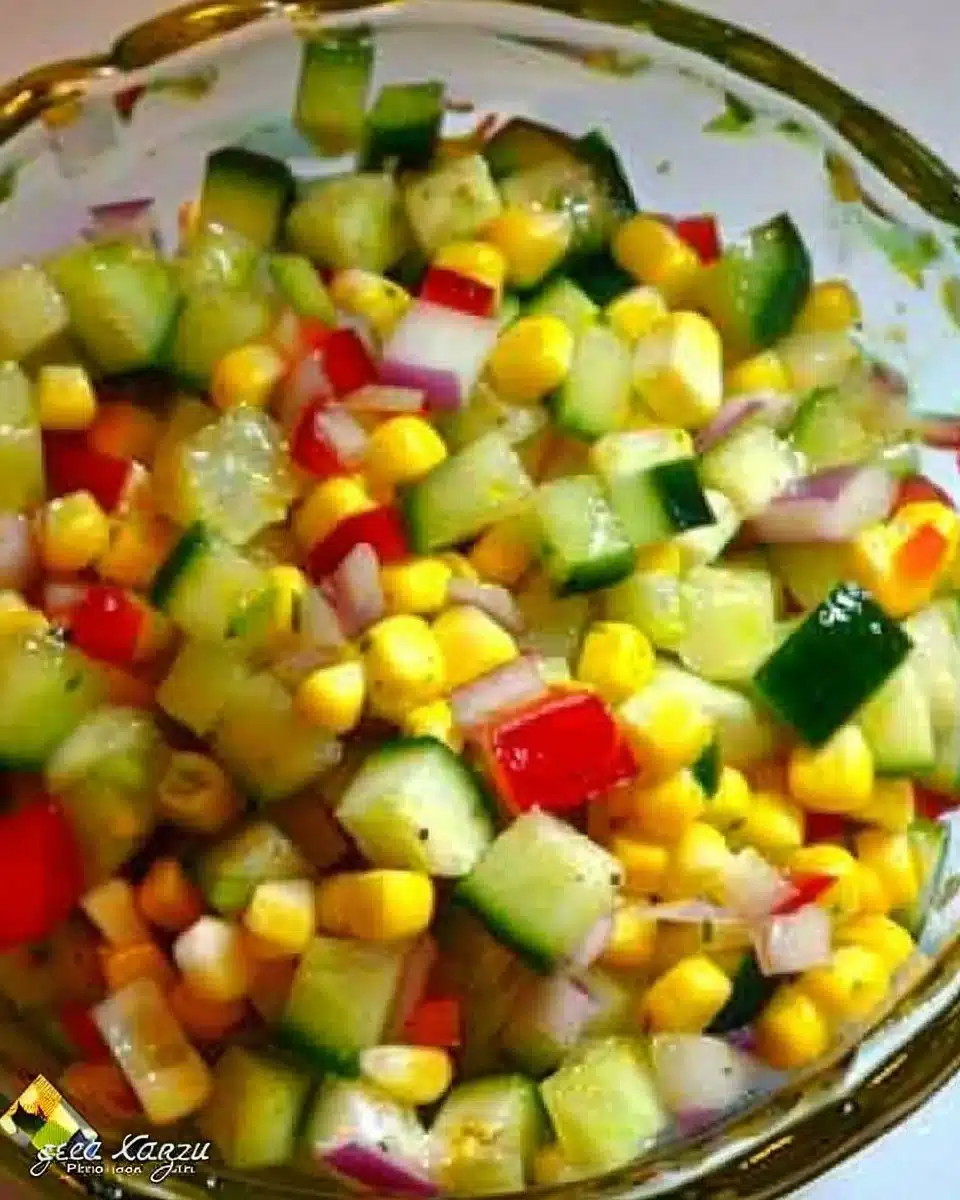 Corn & Cucumber Picnic Salad 6 Corn & Cucumber Picnic Salad