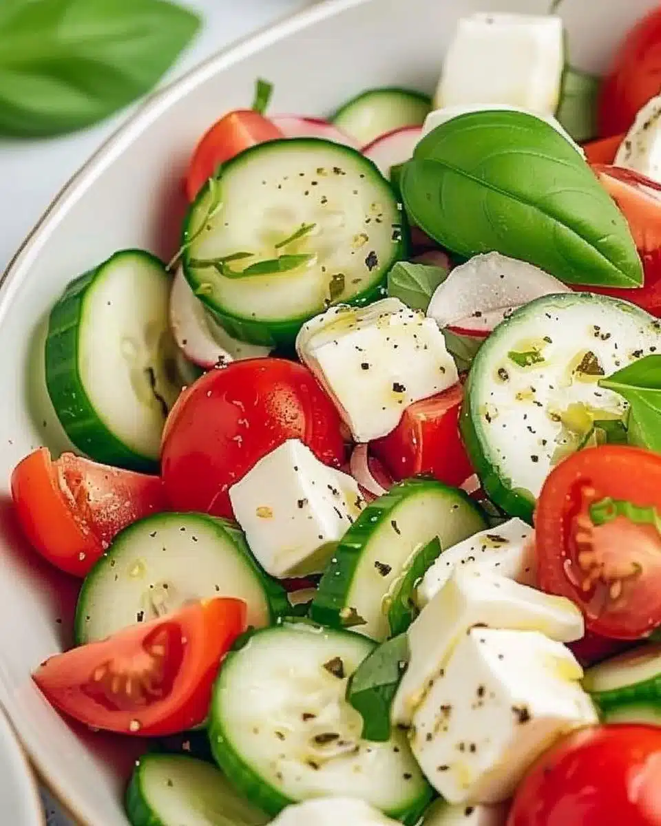 Cucumber Caprese Salad 6 Cucumber Caprese Salad
