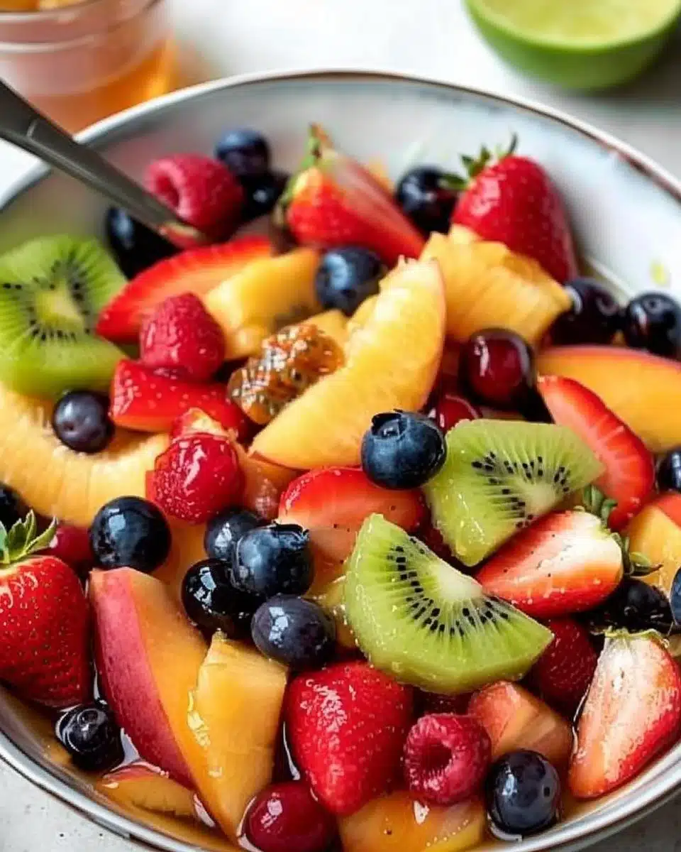 Fruit Salad with Honey Lime Dressing 6 Fruit Salad with Honey Lime Dressing
