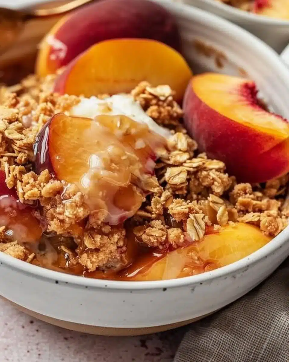 Juicy Peach Crisp with Oatmeal 5 Juicy Peach Crisp with Oatmeal