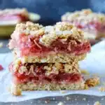 Rhubarb Crumble Bars 6 Delicious homemade rhubarb crumble bars with a golden crumble topping