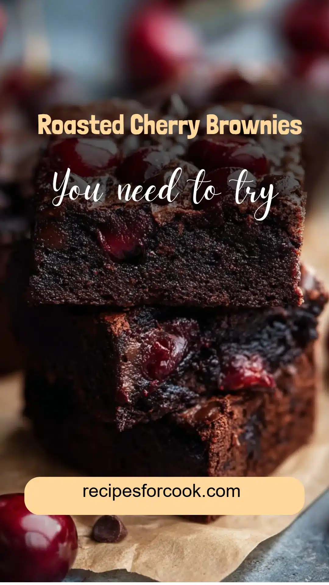 Roasted Cherry Brownies 7 Roasted Cherry Brownies