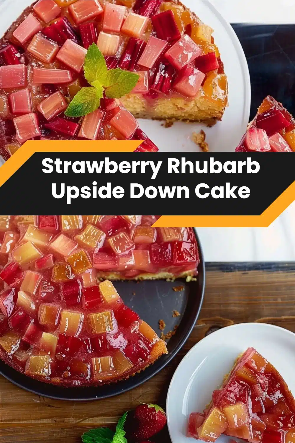 Strawberry Rhubarb Upside Down Cake 5 Strawberry Rhubarb Upside Down Cake