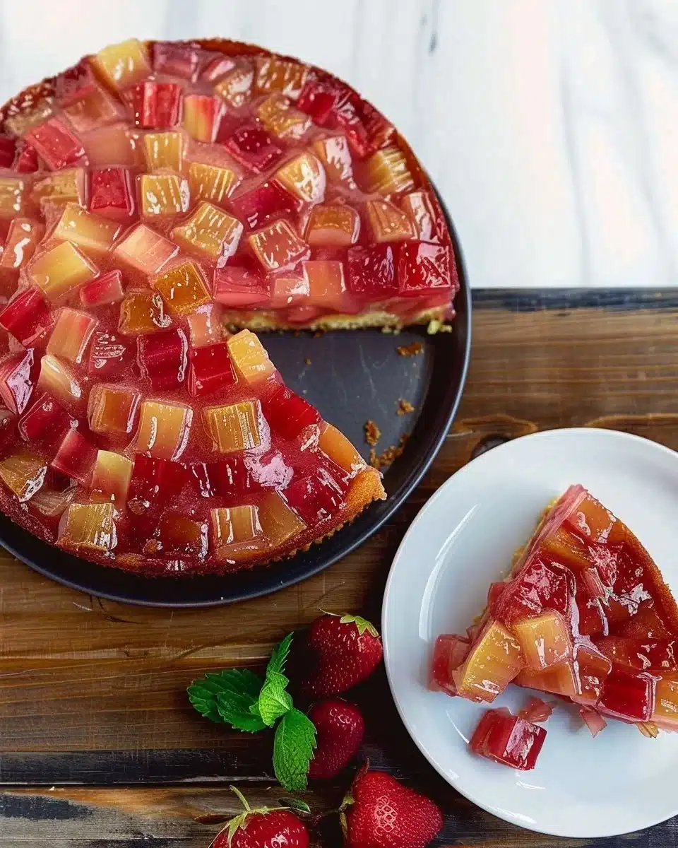 Strawberry Rhubarb Upside Down Cake 6 Strawberry Rhubarb Upside Down Cake
