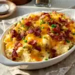 Twice Baked Potato Casserole 10 Delicious Twice Baked Potato Casserole topped with cheese and chives