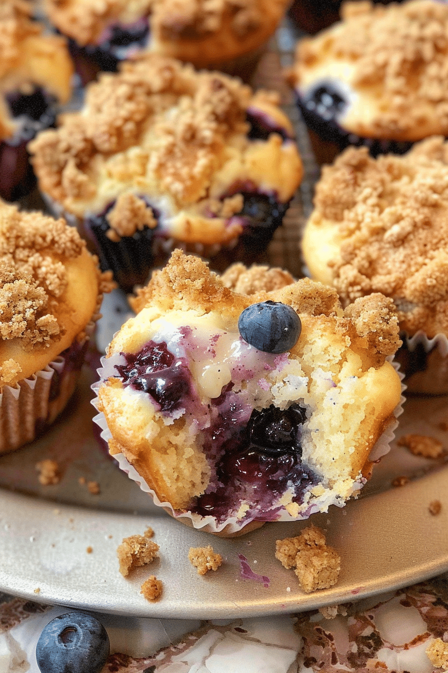 Cheesecake Stuffed Blueberry Crumble Muffins 5 image 1777892863863