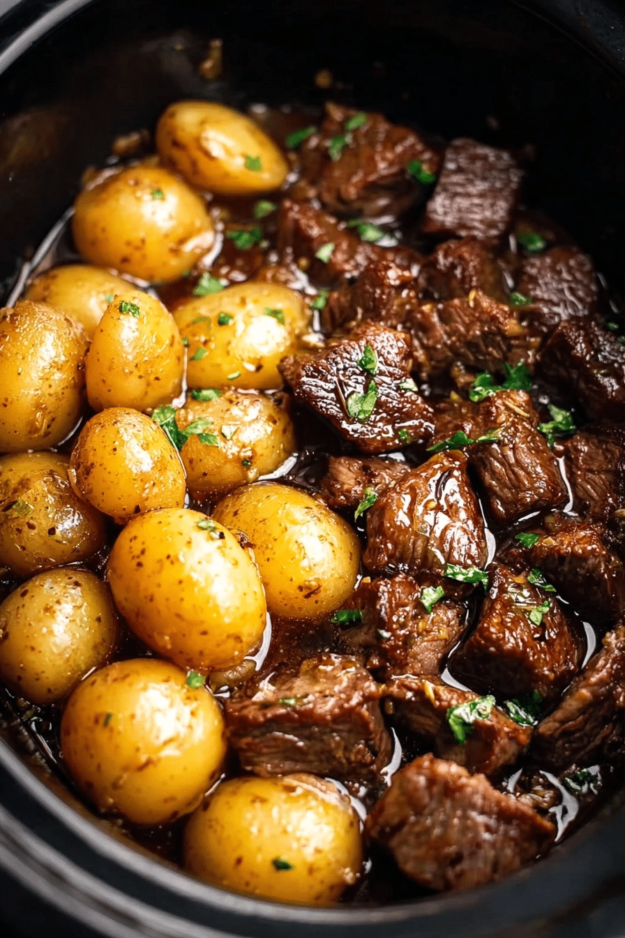 Slow Cooker Garlic Butter Beef Bites with Potatoes 4 image 1778861051447