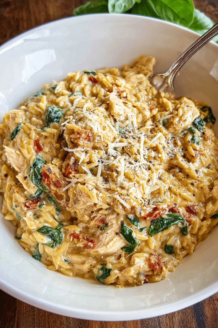 Slow Cooker Creamy Tuscan Chicken Orzo Recipe 4 image 1778861532087